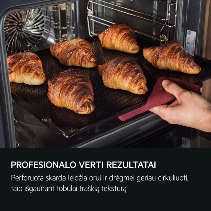 Profesionalo verti rezultatai Perforuota skarda leidžia orui ir drėgmei geriau cirkuliuoti, taip išgaunant tobulai traškią tekstūrą