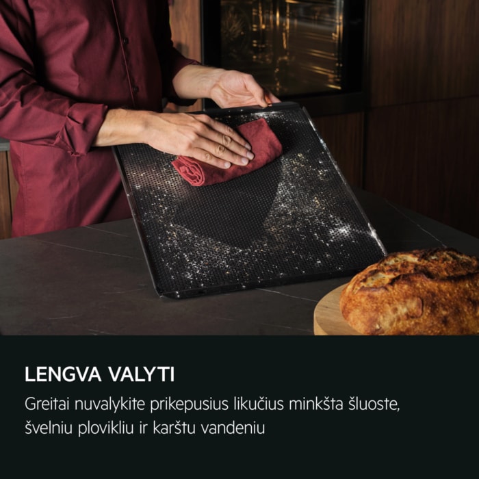 Lengva valyti Greitai nuvalykite prikepusius likučius minkšta šluoste, švelniu plovikliu ir karštu vandeniu