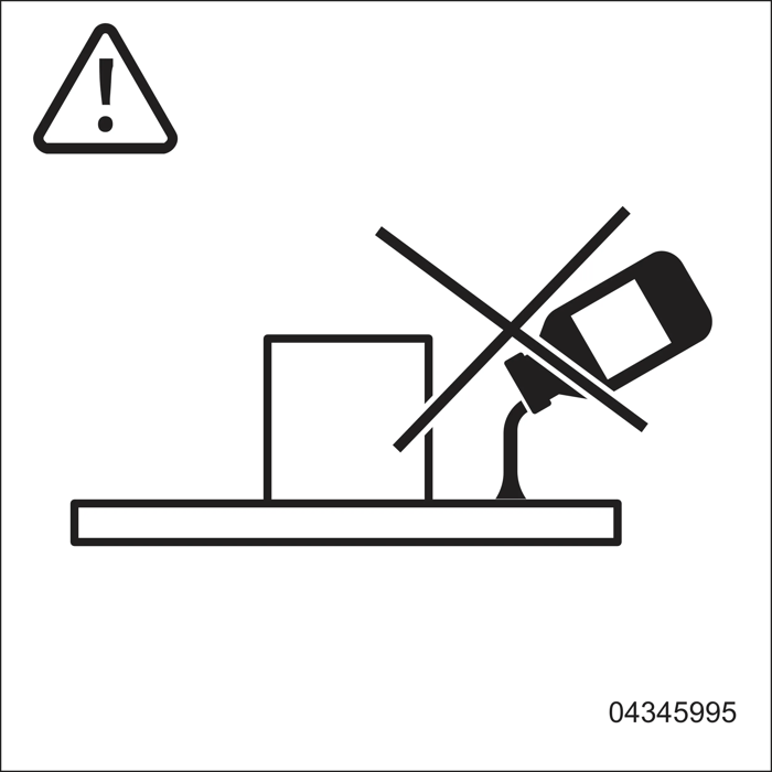 Nepilkite skysčių ant prietaiso